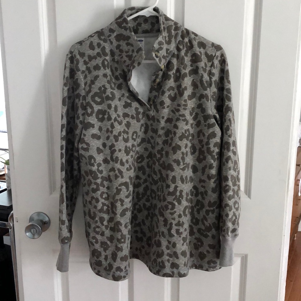 Quarter Button-Up Maternity Sweatshirt